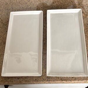 Cost Plus World Market Cream Ceramic serving Trays